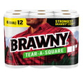 Brawny® Tear-A-Square® Paper Towels 6 Double Rolls = 12 Regular Rolls